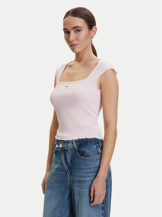 Foto del prodotto Tommy Jeans Top DW0DW22220 Rosa chiaro Slim Fit