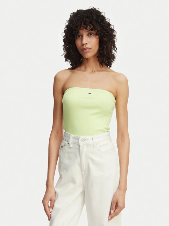 Foto del prodotto Tommy Jeans Top DW0DW22263 Verde chiaro Slim Fit