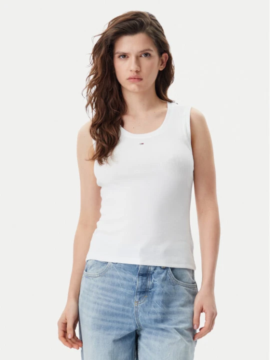 Foto del prodotto Tommy Jeans Top Essential DW0DW20673 Bianco Slim Fit