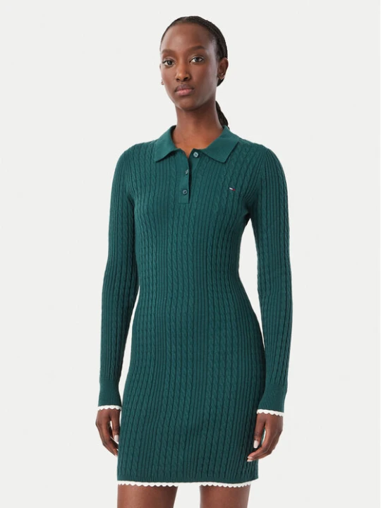 Foto del prodotto Tommy Jeans Vestito di maglia DW0DW23317 Verde scuro Slim Fit
