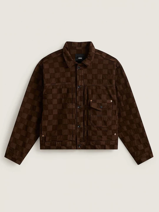 Foto del prodotto Vans - Check-5 Checkerboard Denim Trucker Jacke DEMITASSE, Uomo, Marrone