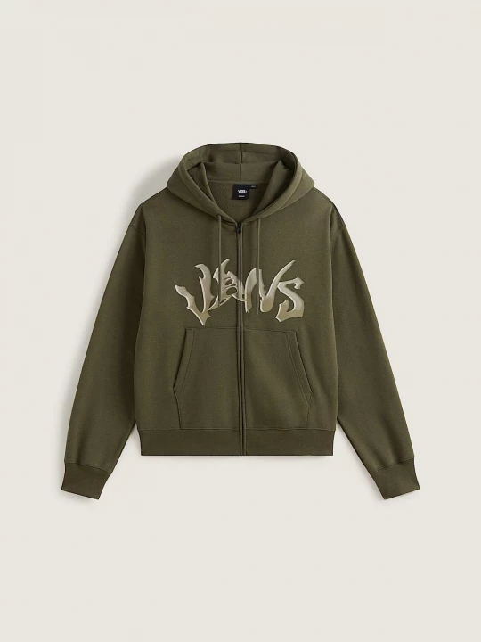 Foto del prodotto Vans - Felpa con cappuccio e zip intera Wild Circle, Uomo, Verde
