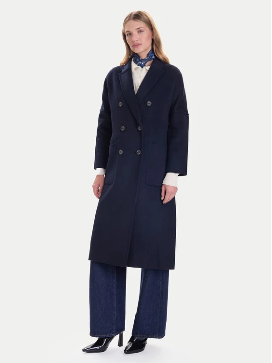 Foto del prodotto ViCOLO Cappotto di lana TF0001 Blu scuro Regular Fit