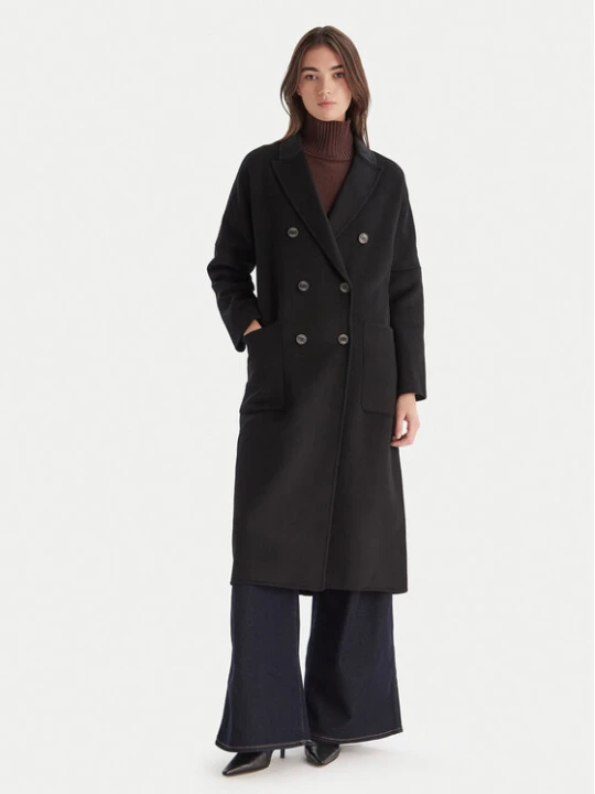 Foto del prodotto ViCOLO Cappotto di lana TF0001 Nero Regular Fit
