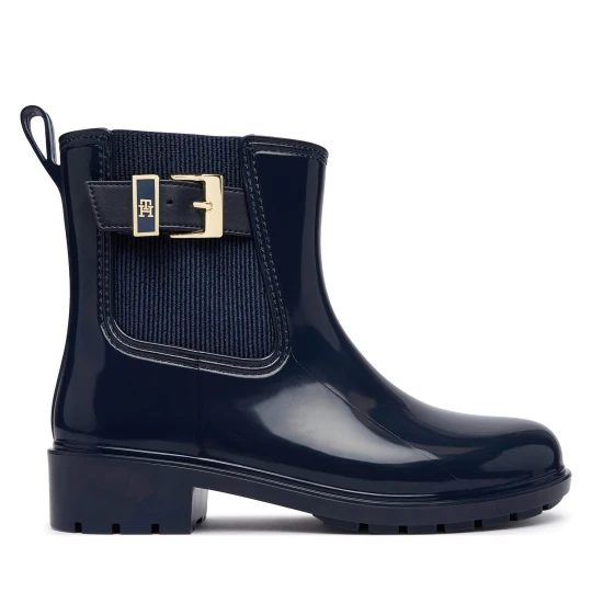 Foto del prodotto Wellington Tommy Hilfiger Th Buckle Glossy Ankle Rain Boot FW0FW09543 Blu scuro