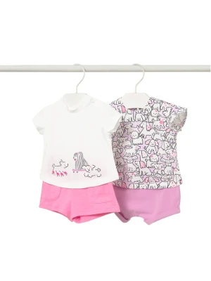 Foto del prodotto Mayoral Completo 2 T-shirt e pantaloncini 1641 Rosa Regular Fit