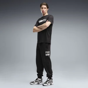 Foto del prodotto Pantaloni della tuta in pile PUMA Sport Logo Play da uomo, Abbigliamento, Nero czarny