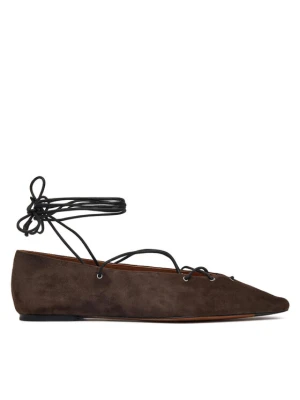 Foto del prodotto Polo Ralph Lauren Ballerine Suede Lace-Up Pointed Ballet Flat 818P15775001 Marrone