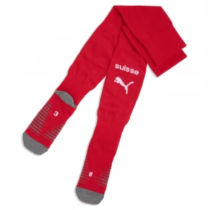 Foto del prodotto PUMA Calzettoni da calcio a righe Svizzera 2026 da uomo, Abbigliamento, Rosso czerwony