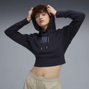 Foto del prodotto PUMA Felpa con cappuccio e grafica Premium Essentials dal taglio morbido da donna, Abbigliamento, Blu niebieski