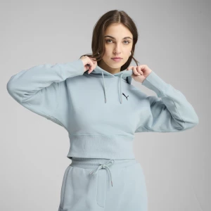 Foto del prodotto PUMA Felpa con cappuccio grafica PREMIUM ESS vestibilità comoda da donna, Abbigliamento, Verde zielony