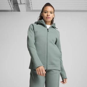 Foto del prodotto PUMA Felpa con zip integrale e cappuccio EVOSTRIPE da donna, Abbigliamento, Verde zielony