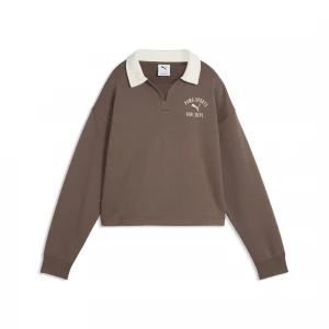Foto del prodotto PUMA Felpa polo Varsity dal taglio morbido da donna, Abbigliamento, Marrone brązowy
