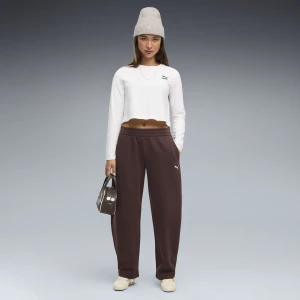 Foto del prodotto PUMA Pantaloni barrel Essentials dal taglio morbido da donna, Abbigliamento, Marrone brązowy