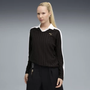 Foto del prodotto PUMA Polo a maniche lunghe T7 dal taglio morbido da donna, Abbigliamento, Nero czarny