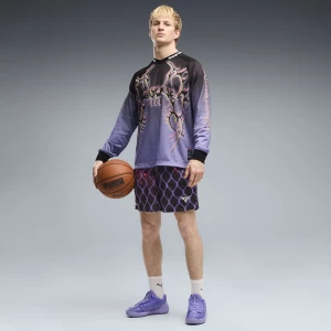 Foto del prodotto PUMA Shorts da basket Melo Asteriks Printed Mesh 7" da uomo, Accessori, Viola purpurowy