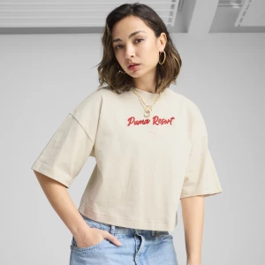 Foto del prodotto PUMA T-shirt grafica oversize PREMIUM ESS da donna, Abbigliamento, Bianco biały
