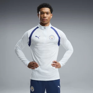 Foto del prodotto PUMA Top da training Manchester City con zip corta da uomo, Accessori, Blu niebieski