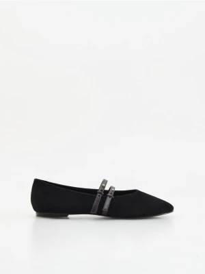 Foto del prodotto Reserved - Ballerine in pelle scamosciata con cinturini - nero
