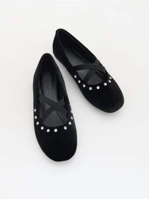 Foto del prodotto Reserved - Ballerine in velluto con strass - nero