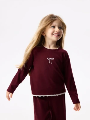 Foto del prodotto Reserved - Blusa a costine con fiocco - bordeaux