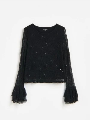 Foto del prodotto Reserved - Blusa in pizzo con strass - nero