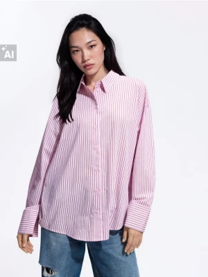 Foto del prodotto Reserved - Camicia in cotone a righe - rosa pastello