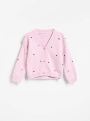 Foto del prodotto Reserved - Cardigan fantasia a cuori - rosa pastello
