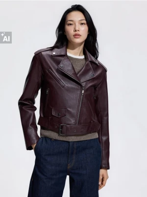 Foto del prodotto Reserved - Giacca stile biker in ecopelle - bordeaux