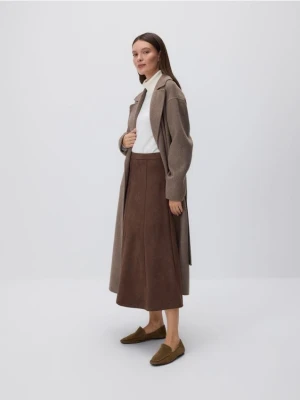 Foto del prodotto Reserved - Gonna midi in eco-pelle scamosciata - marrone