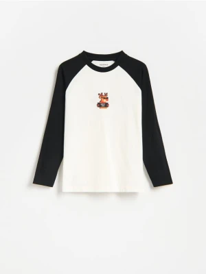 Foto del prodotto Reserved - Maglia a maniche lunghe con stampa natalizia - nero