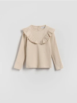 Foto del prodotto Reserved - Maglietta a costine con volant - beige