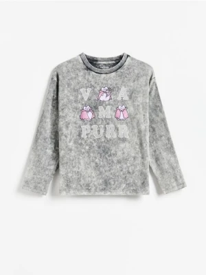 Foto del prodotto Reserved - Maglietta a maniche lunghe in cotone Pusheen - grigio scuro