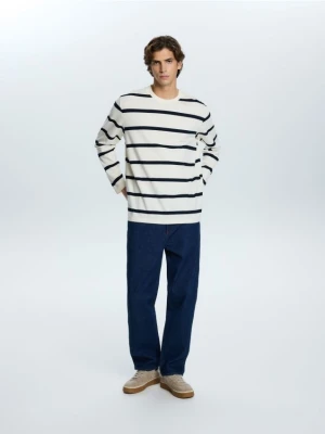 Foto del prodotto Reserved - Maglietta a maniche lunghe regular fit a righe - panna