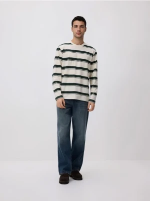 Foto del prodotto Reserved - Maglietta a maniche lunghe regular fit a righe - verde petrolio