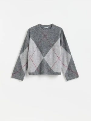 Foto del prodotto Reserved - Maglione di lana a rombi - grigio medio
