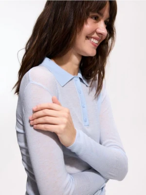 Foto del prodotto Reserved - Maglione polo in lana - blu pallido