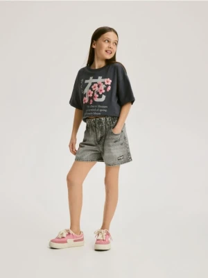 Foto del prodotto Reserved - Pantaloncini denim paperbag - grigio chiaro