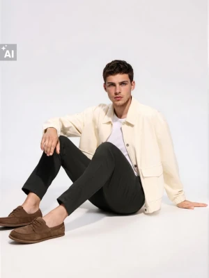 Foto del prodotto Reserved - Pantaloni chino con pince - verde acciaio