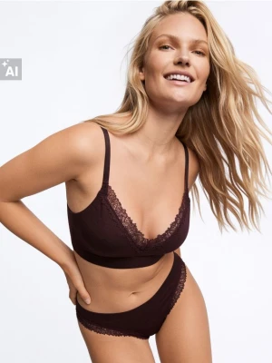 Foto del prodotto Reserved - Reggiseno morbido con dettaglio in pizzo - marrone scuro