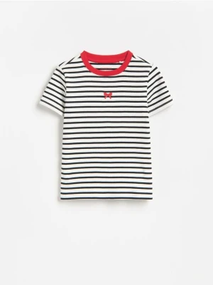 Foto del prodotto Reserved - T-shirt a costine con dettaglio ricamato - multicolore