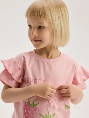 Foto del prodotto Reserved - T-shirt in cotone con applicazione 3D - rosa