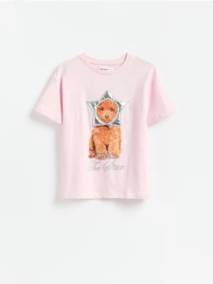 Foto del prodotto Reserved - T-shirt in cotone stampato - rosa