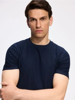 Foto del prodotto Reserved - T-shirt slim fit in tessuto strutturato - blu scuro