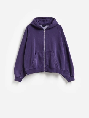 Foto del prodotto Reserved - Top da jogging con zip e cappuccio - viola scuro