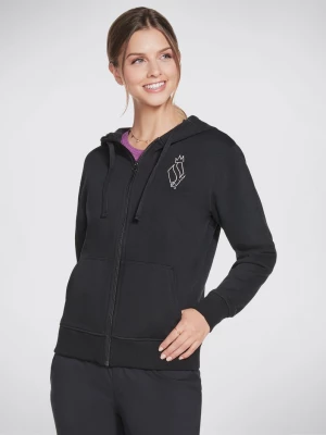 Foto del prodotto Skechers Donna Apparel Diamond Crown Front Zip felpa con cappuccio in Nero