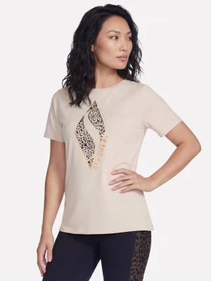 Foto del prodotto Skechers Donna Diamond Cheetah corto Sleeve maglietta in Naturale / Ocra