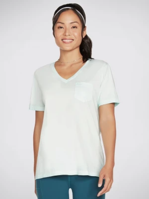 Foto del prodotto Skechers Donna Diamond Wash Hatha V-Neck Pocket maglietta in Verde Acqua
