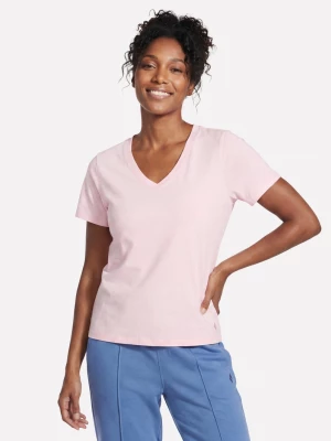 Foto del prodotto Skechers Donna Pima V-Neck maglietta in Bianco / Rosa
