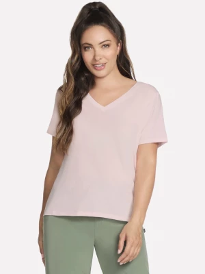 Foto del prodotto Skechers Donna Pima V-Neck maglietta in Bianco / Rosa
